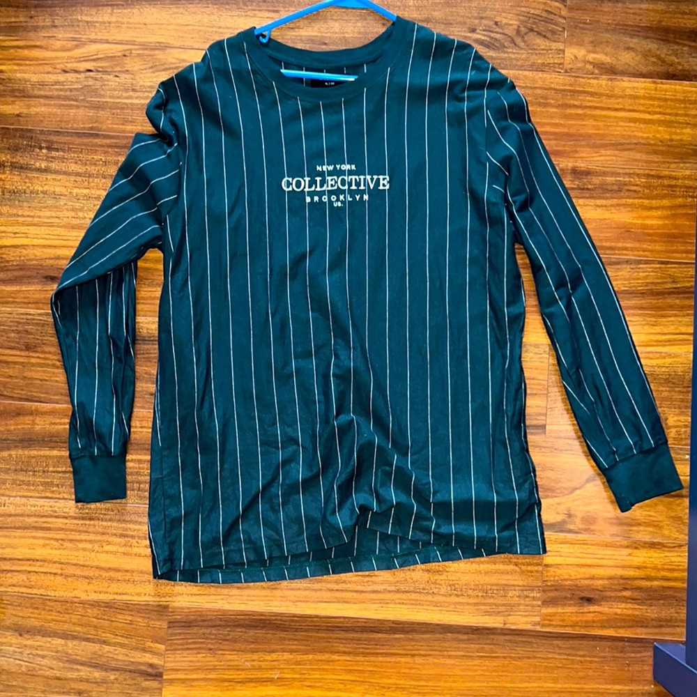 Green striped cotton-on men’s vintage feel shirt in XL
